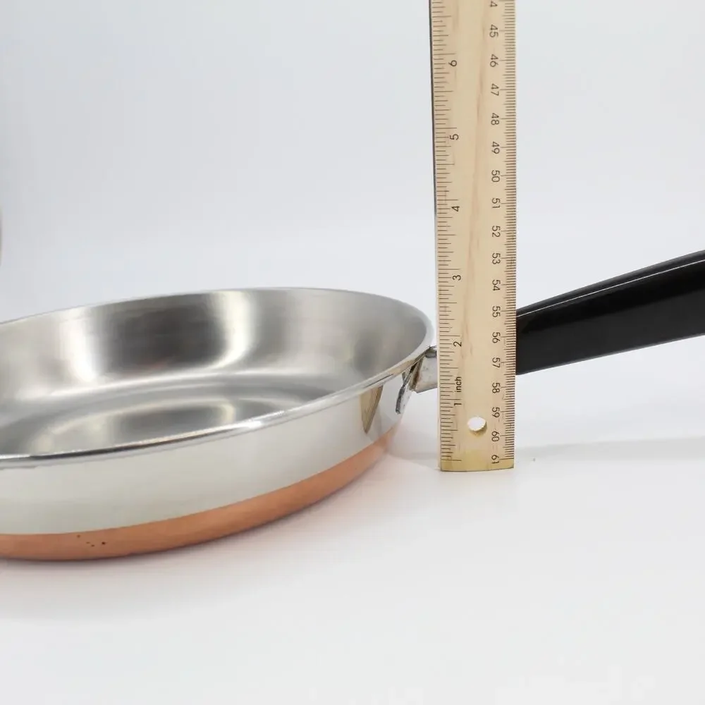 NICE! VTG Revere Ware 10” Skillet Pan Pre-‘68 Copper Bottom Double Ring (No Lid)